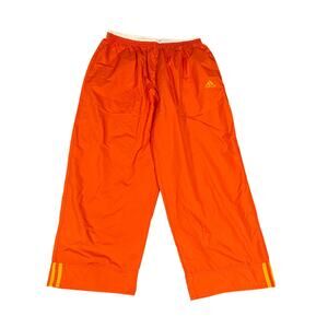 Adidas Men's Vintage 2002 3/4 Track Pants Training Baggy Windbreaker Orange XL